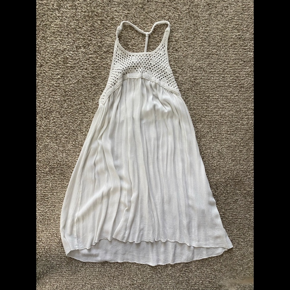 Roxy white crochet swim coverup